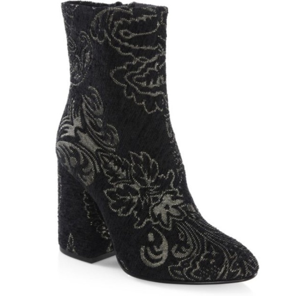 Ash Shoes - Ash Brocade Zip Block Heel Booties 39